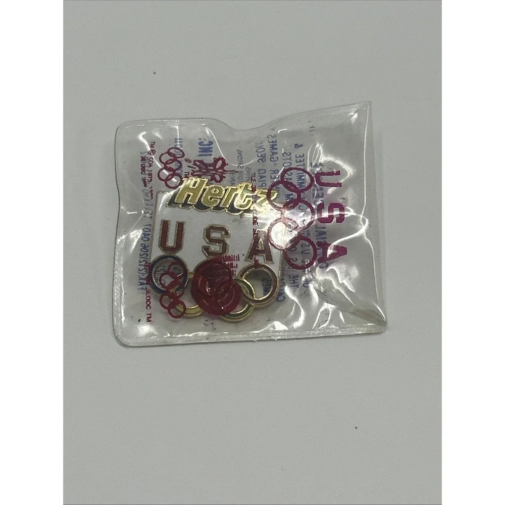 Vintage USA Olympic Rings Hertz Sponsor Lapel Pin Brand New In Package 1988